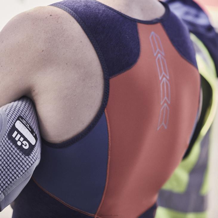 Mænds Brandcelle Long John Gill Marine 6b6l228 Mørk Denim Og Orange